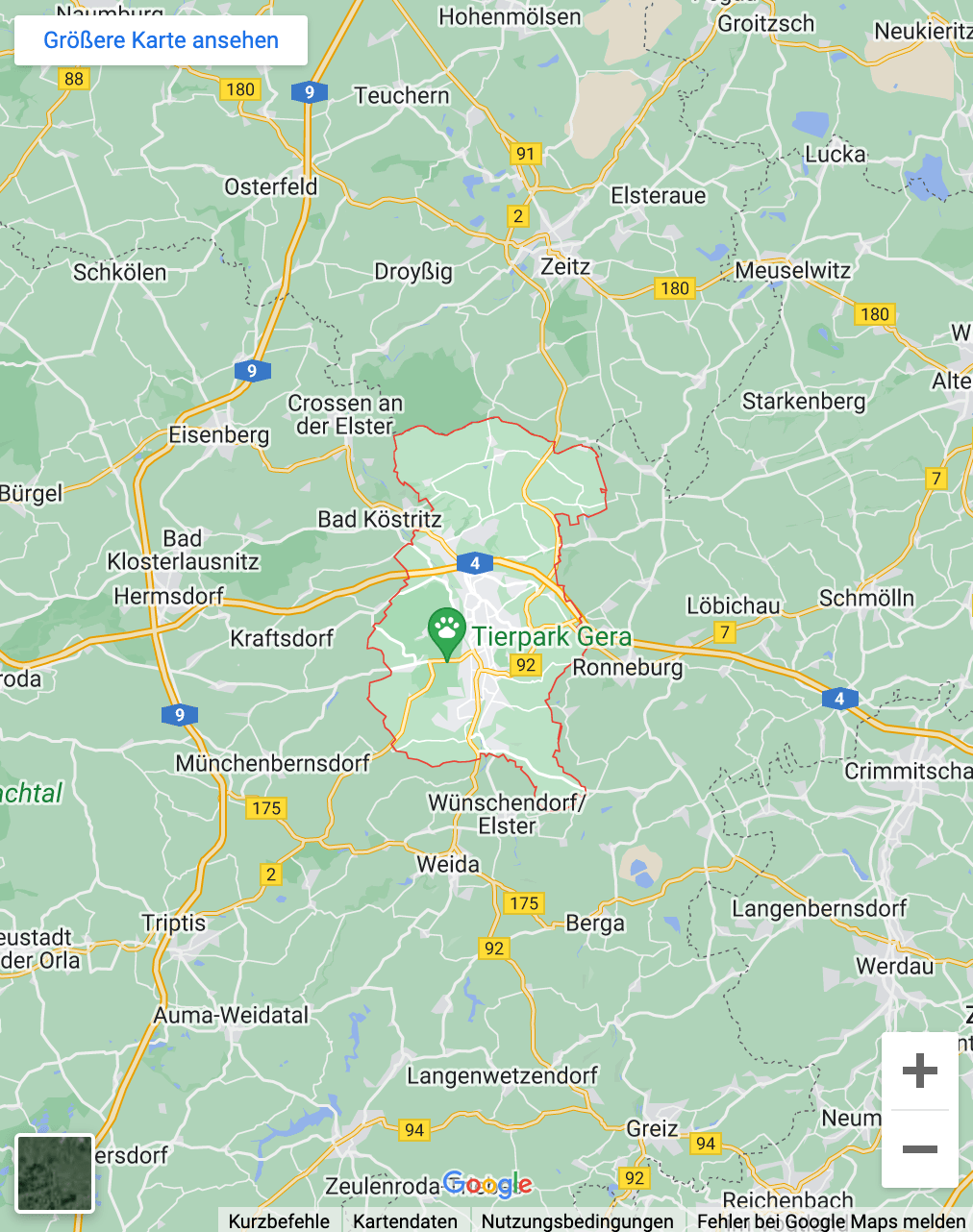 Screenshot Google Maps Gera